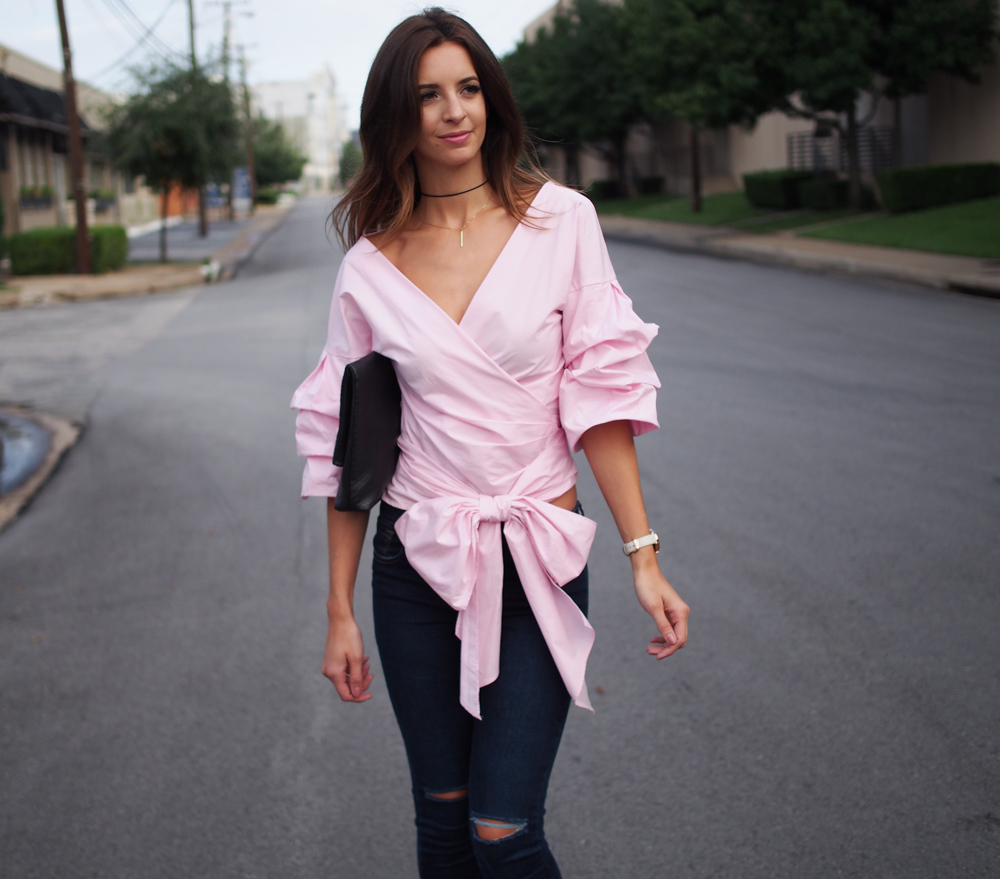 pink big bow top dupe dallas fashion blogger