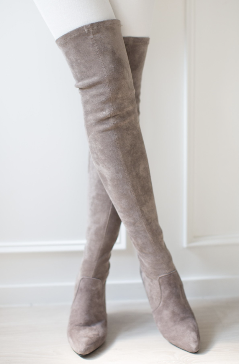 over the knee narrow calf boots